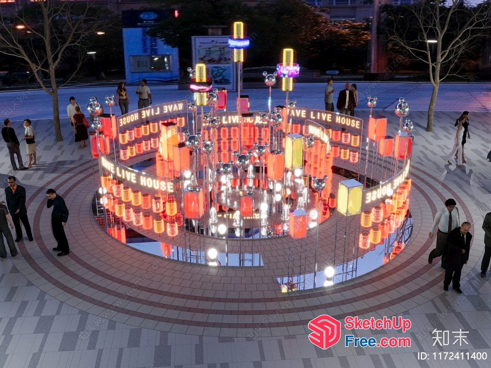 Modern Light Installation 3D SketchUp File
