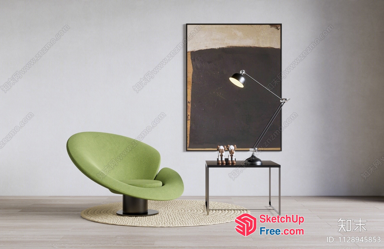 Minimalist Nordic Style Modern Living Room Interior 3D SketchUp File