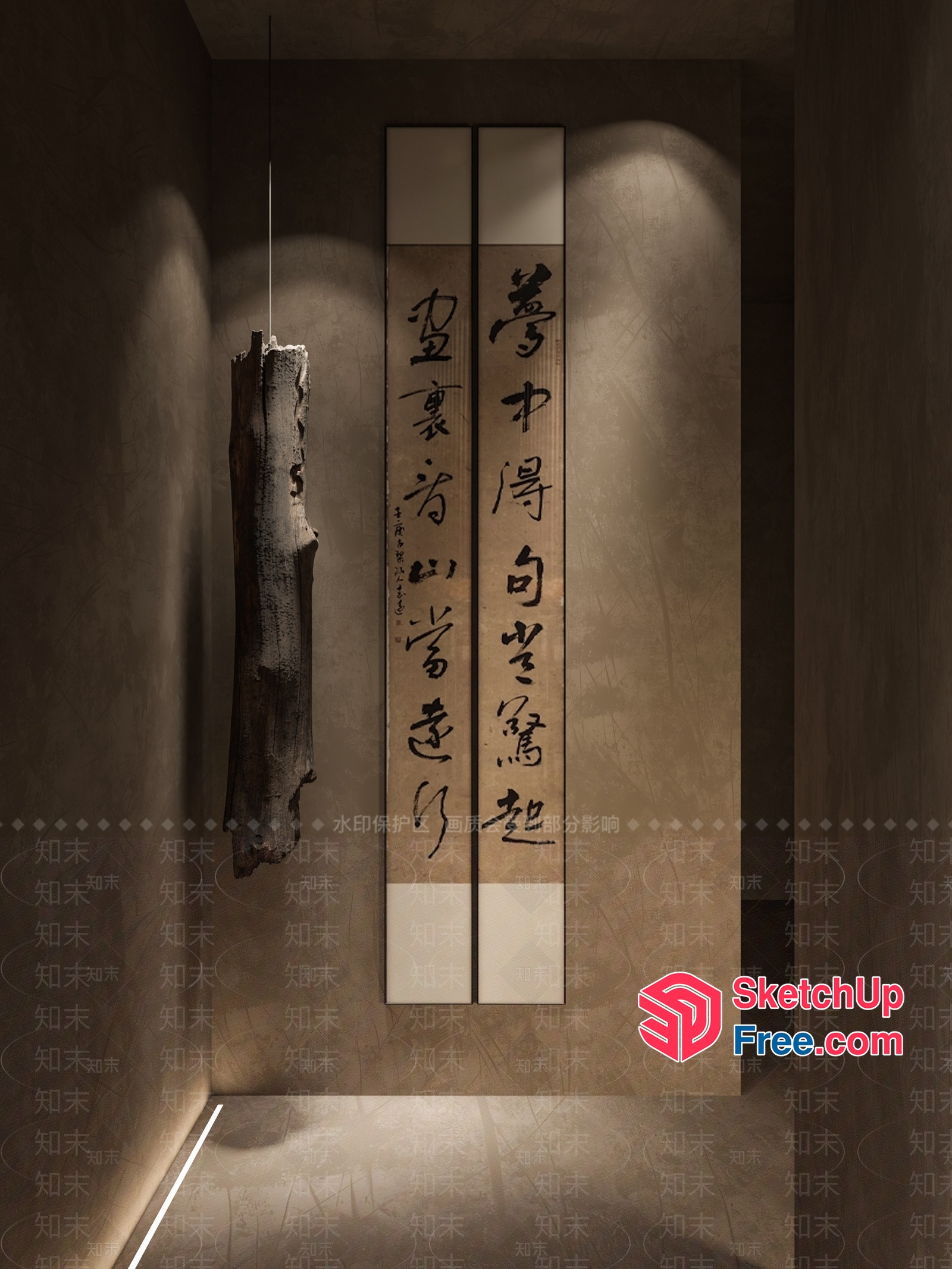 Elegant And Serene Asian-Inspired Interior Design 3D SketchUp File