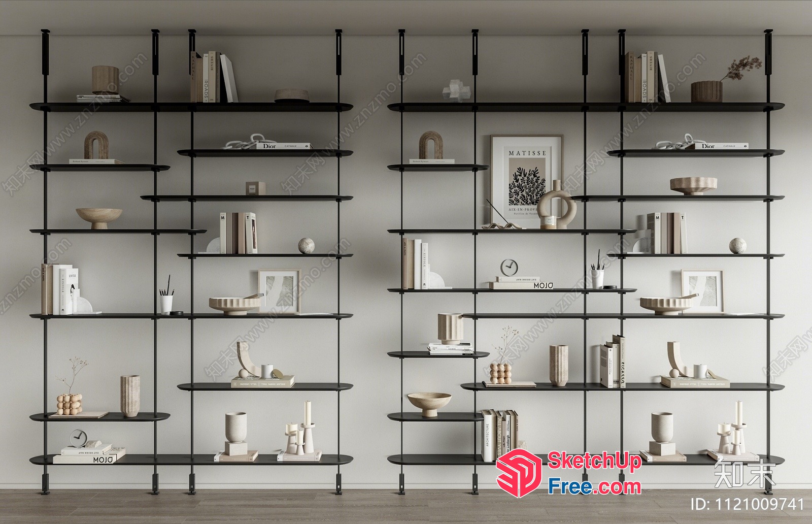 Elegant Modern Shelving Unit 3D SketchUp File