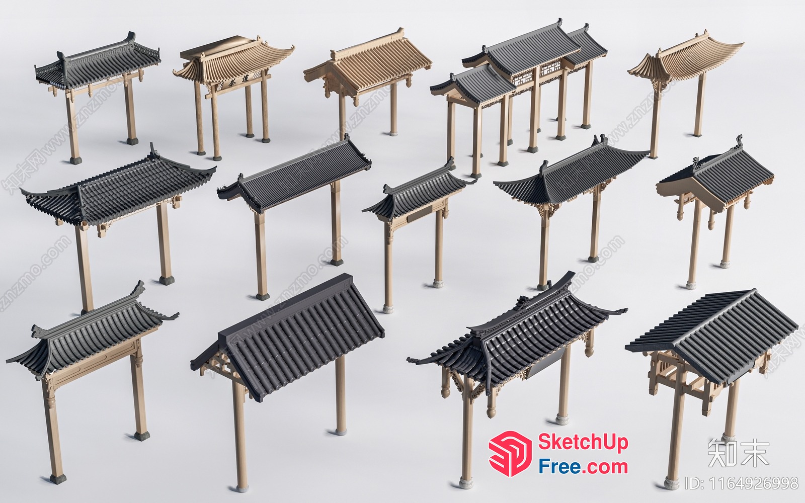 Traditional Japanese Roof Structures 3D SketchUp File