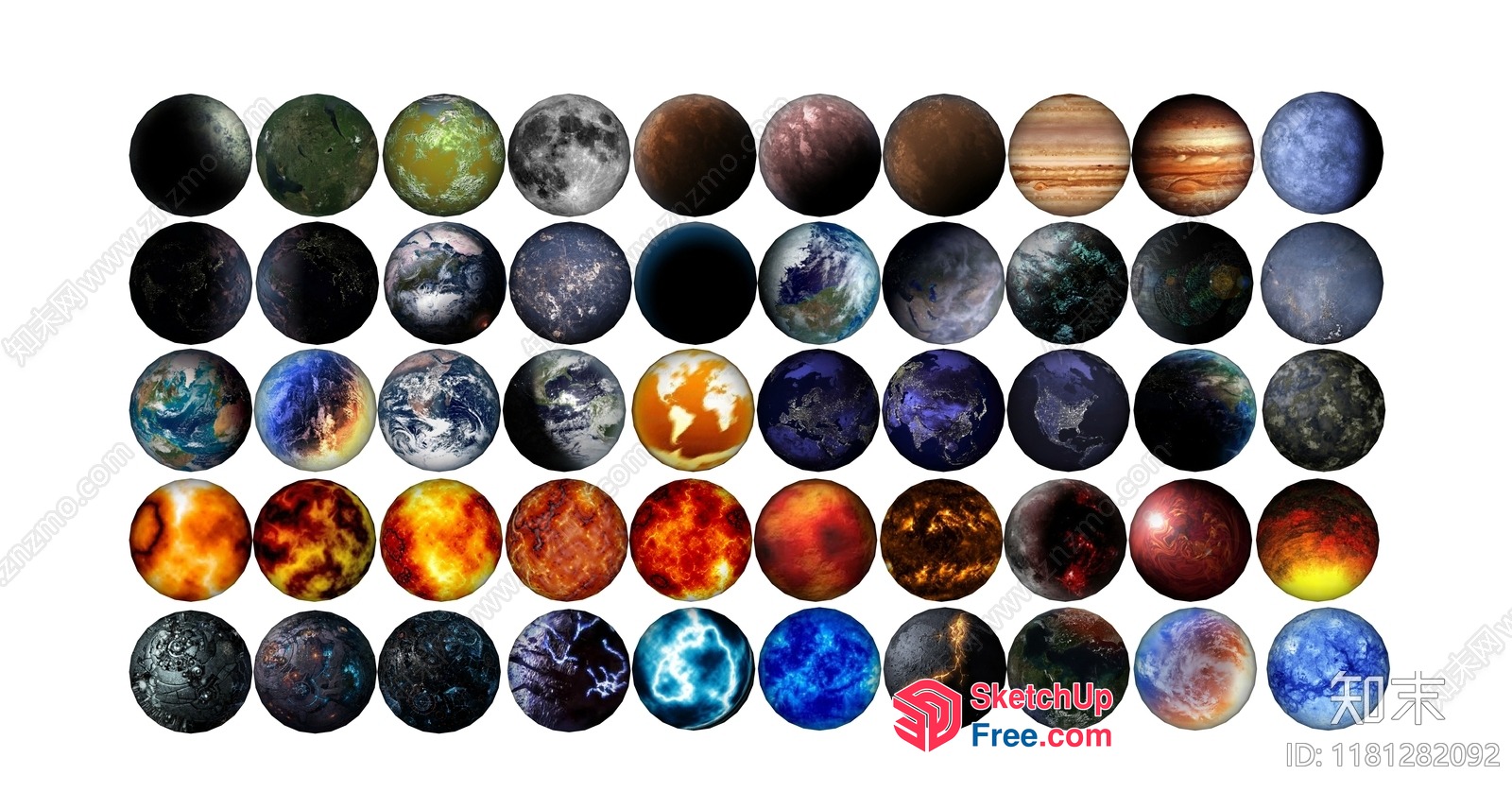 A Collection Of Various Planets And Celestial Bodies 3D SketchUp File