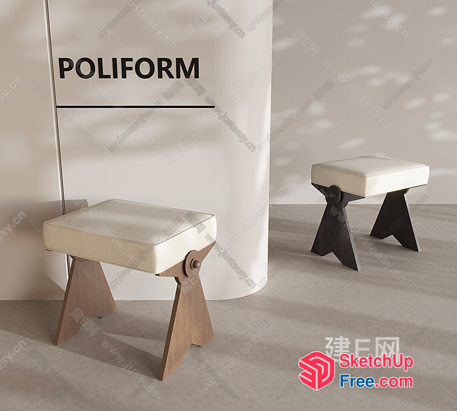 Poliform Stools 3D SketchUp File