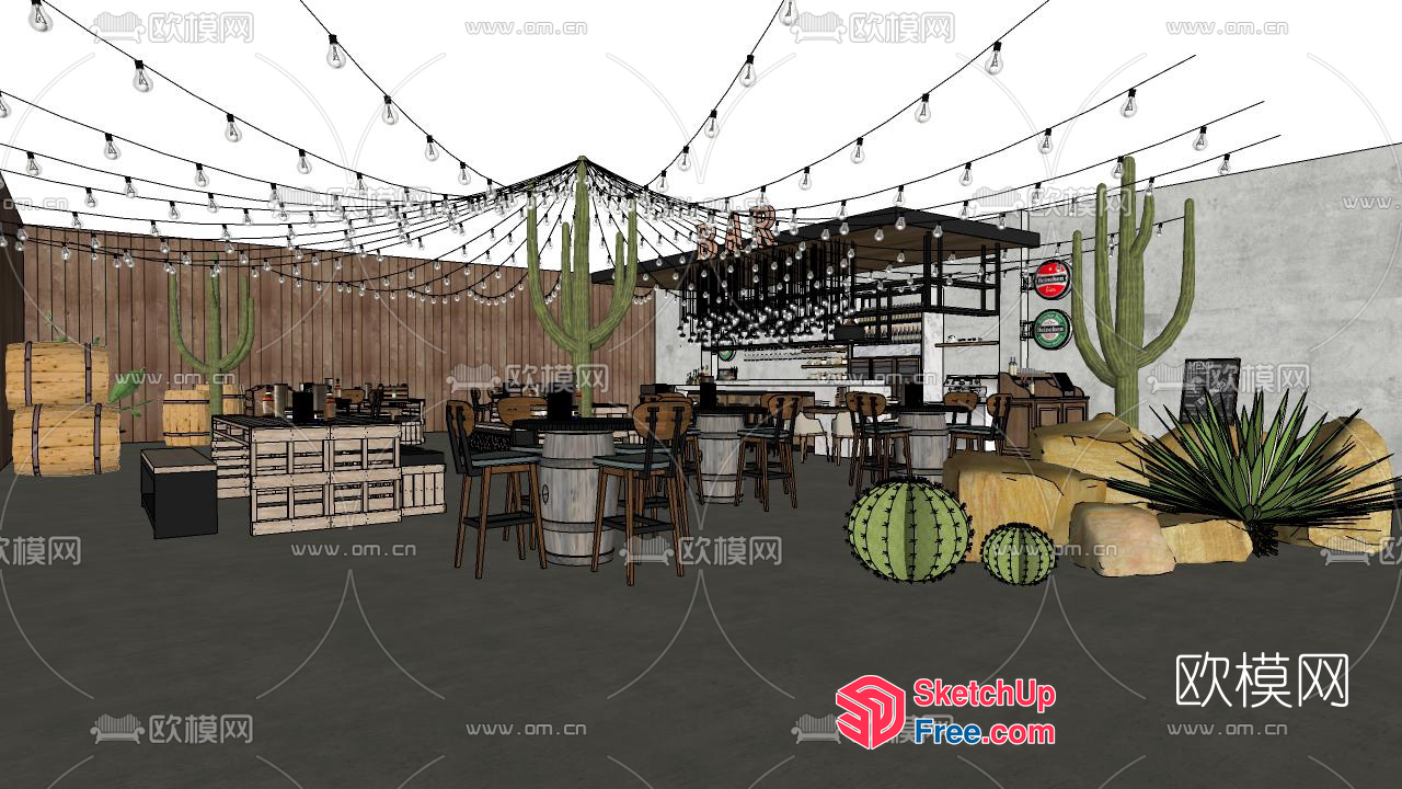 Modern Desert Oasis Interior 3D SketchUp File