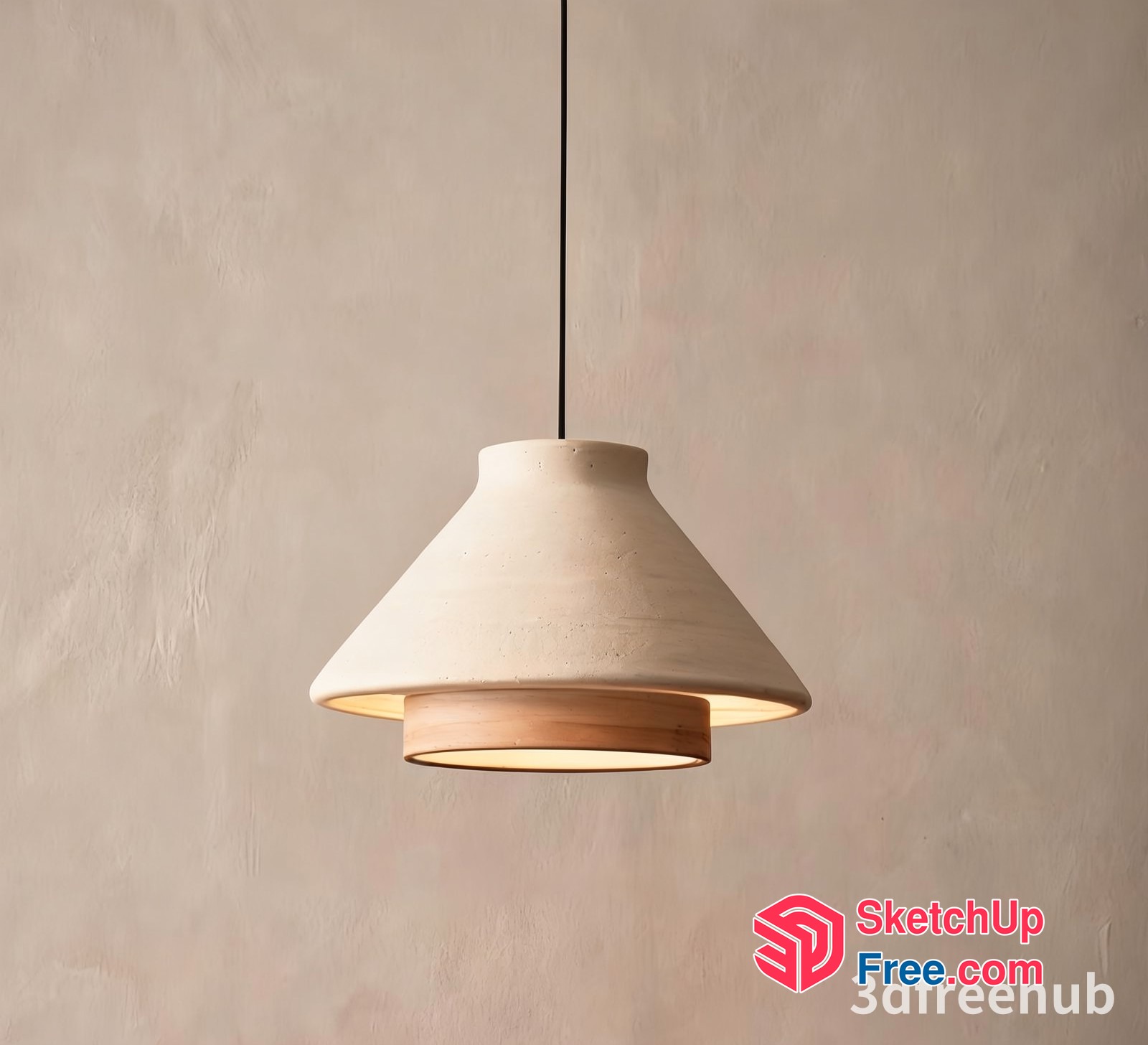 Modern Hanging Light Fixture With Unique Shade 3D SketchUp File
