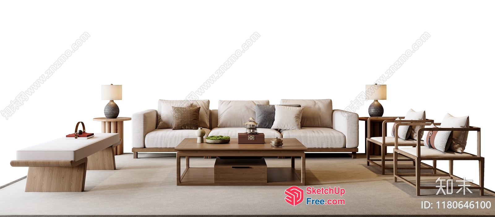 Modern Minimalist Living Room Furniture 3D SketchUp File