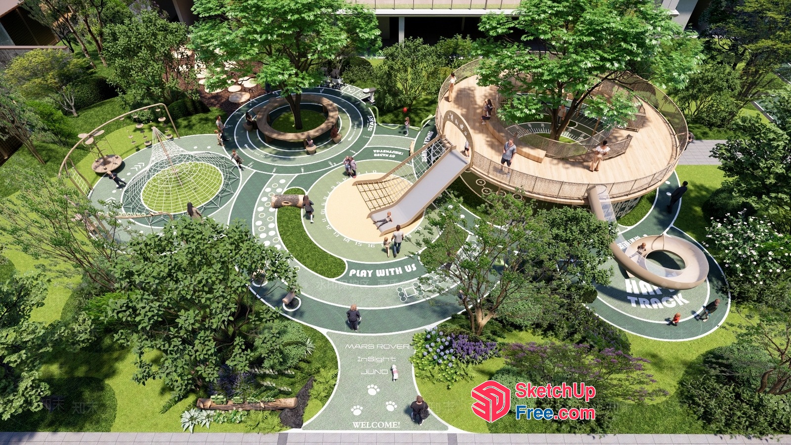 Serene Outdoor Oasis With Playful Elements 3D SketchUp File