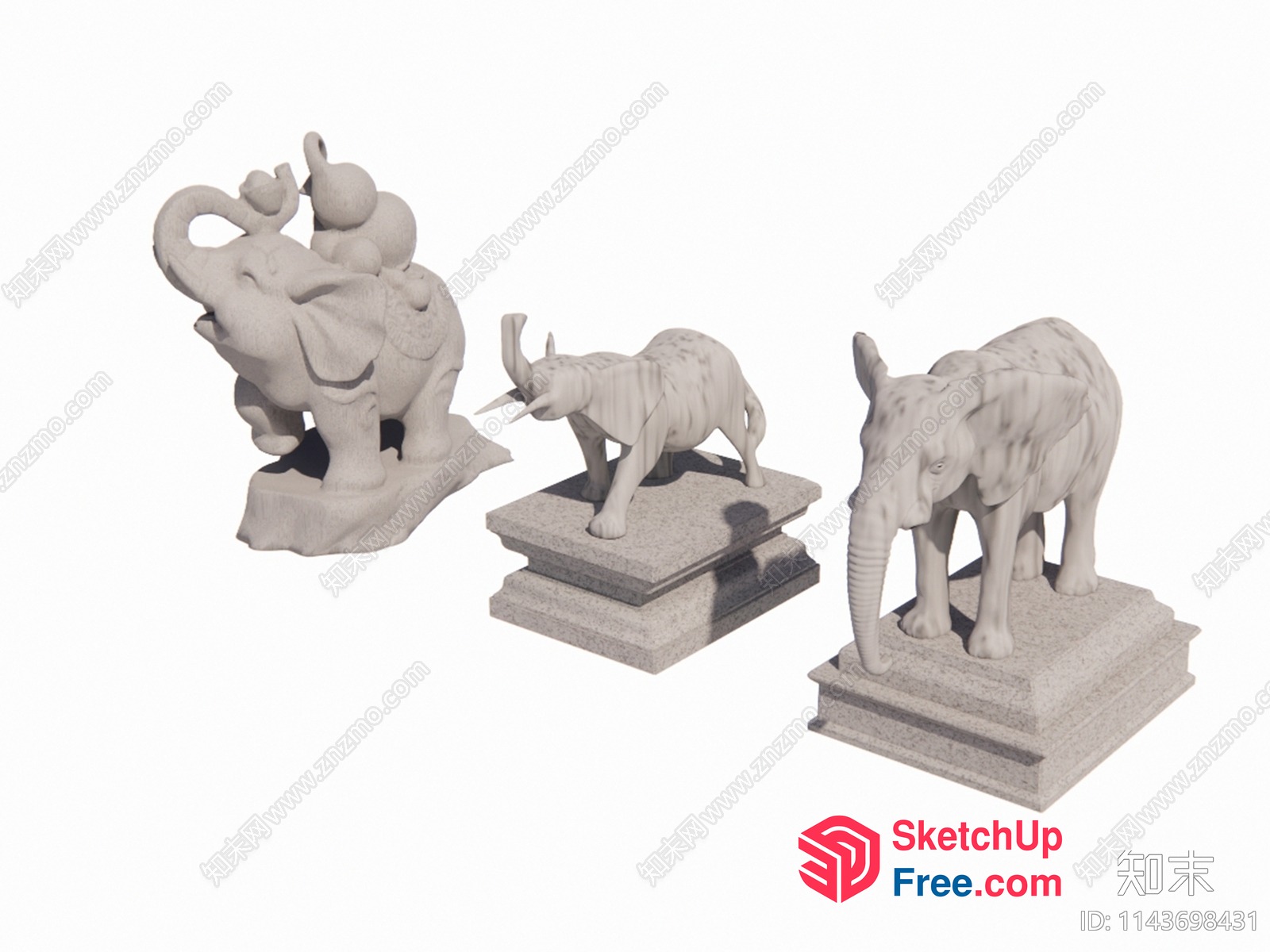 Three Stone Elephants 3D SketchUp File