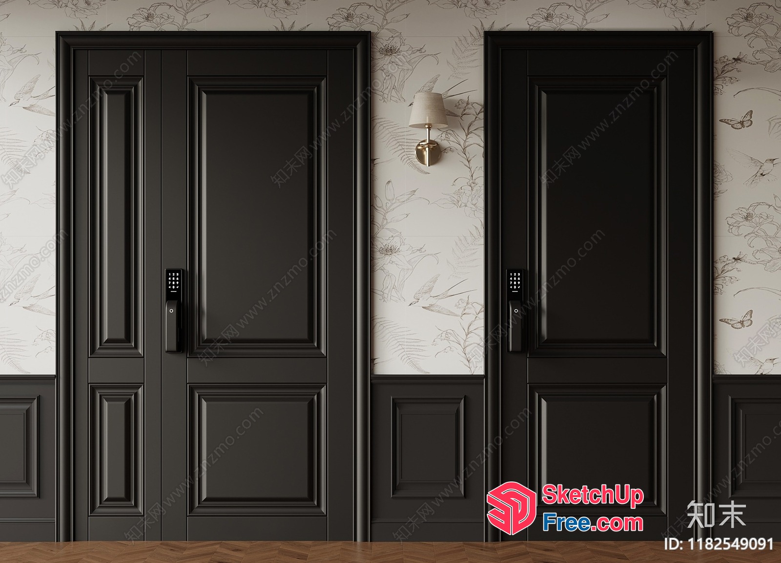 Modern Elevator Doors With Digital Locks 3D SketchUp File
