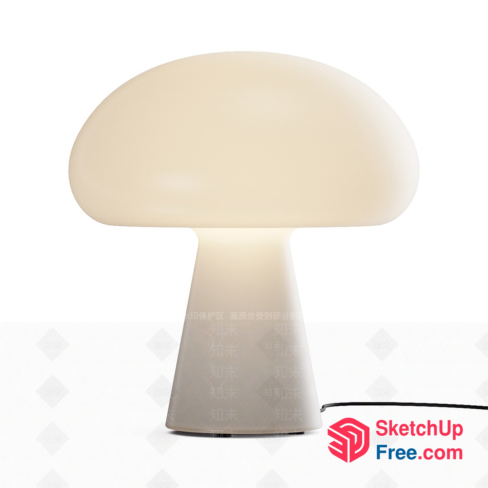 Mushroom Shaped Table Lamp 3D SketchUp File