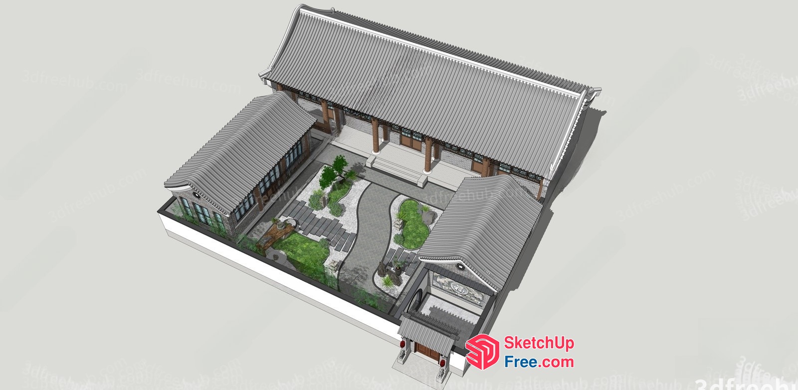 Traditional Chinese-Style Villa 3D SketchUp File