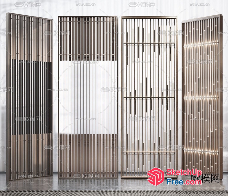 Partition Screen With Modern And Sleek Design 3D SketchUp File