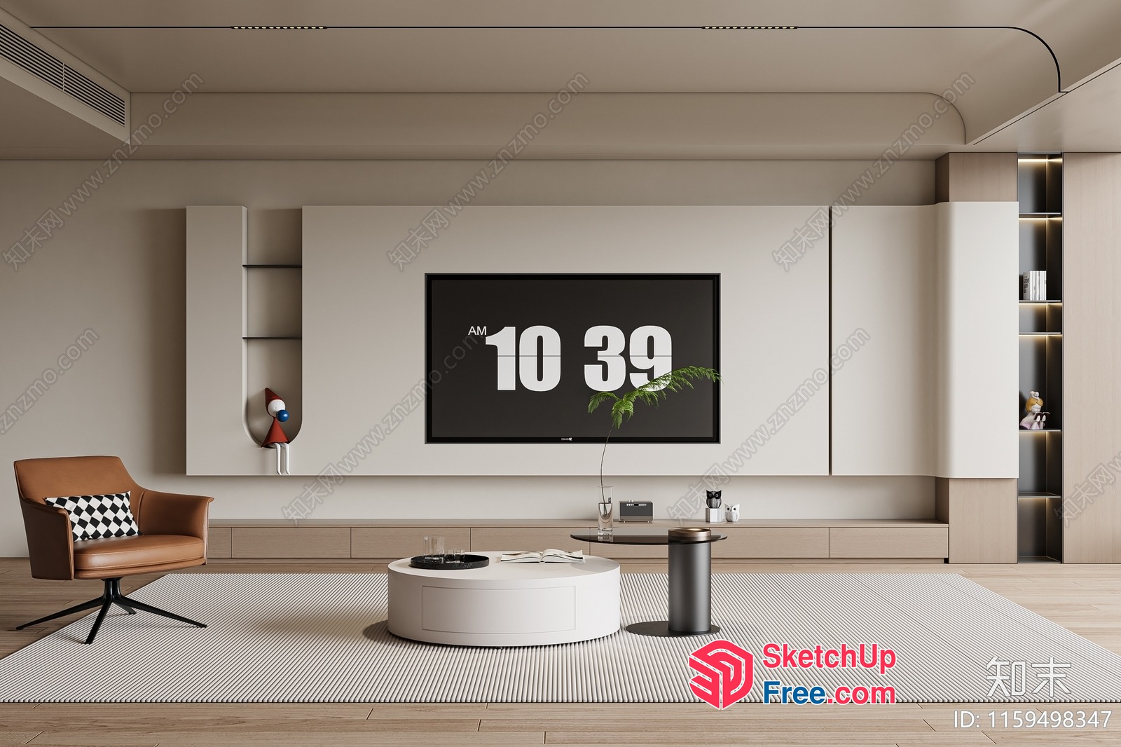 Modern Minimalist Living Room Design 3D SketchUp File