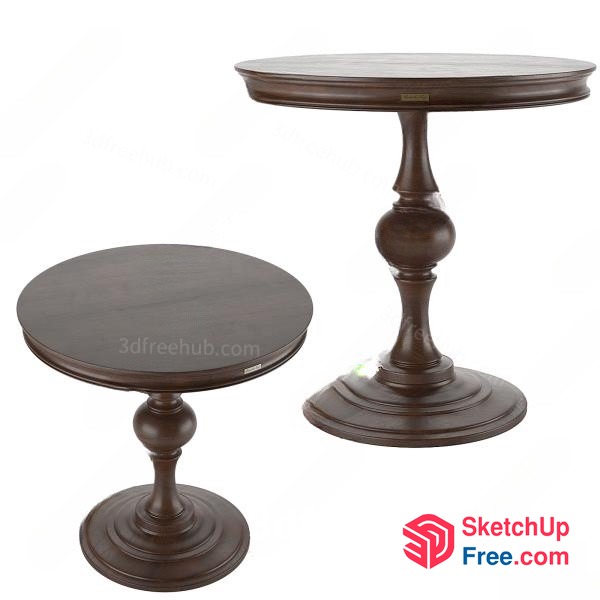Round Wooden Tables 3D SketchUp File