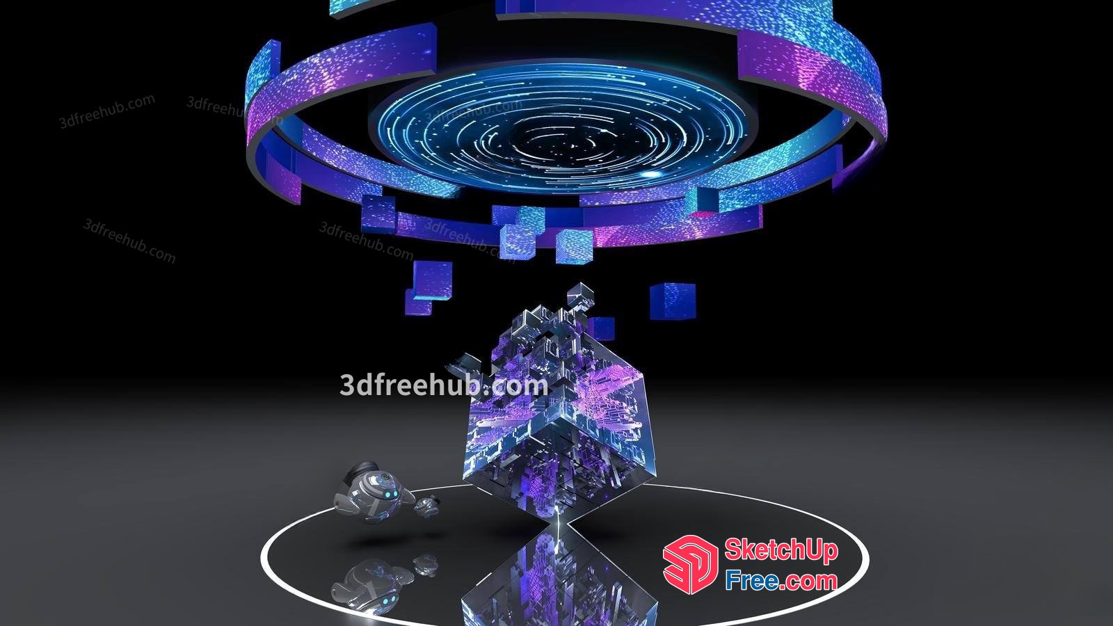 Futuristic Technology Scene 3D SketchUp File