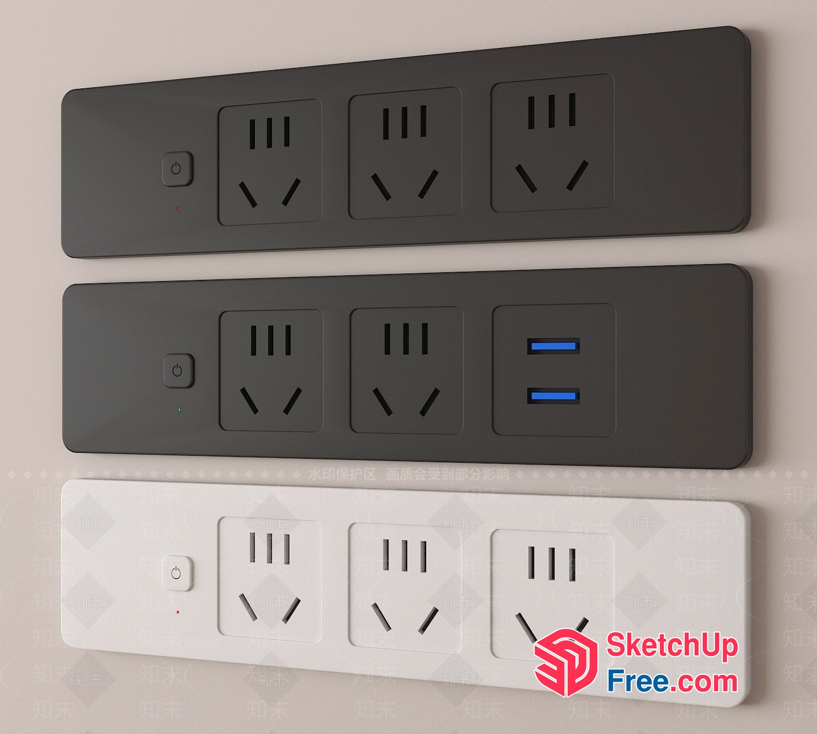 Electrical Outlets And Usb Ports 3D SketchUp File