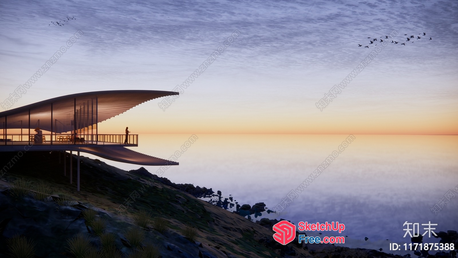 Modern Cliffside Villa With Panoramic Ocean Views 3D SketchUp File