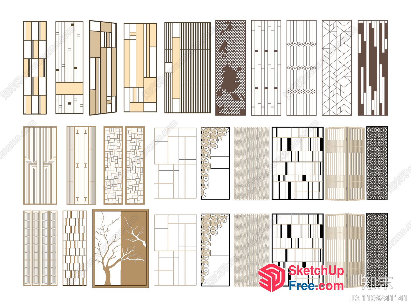 Various Patterns For Doors And Windows 3D SketchUp File