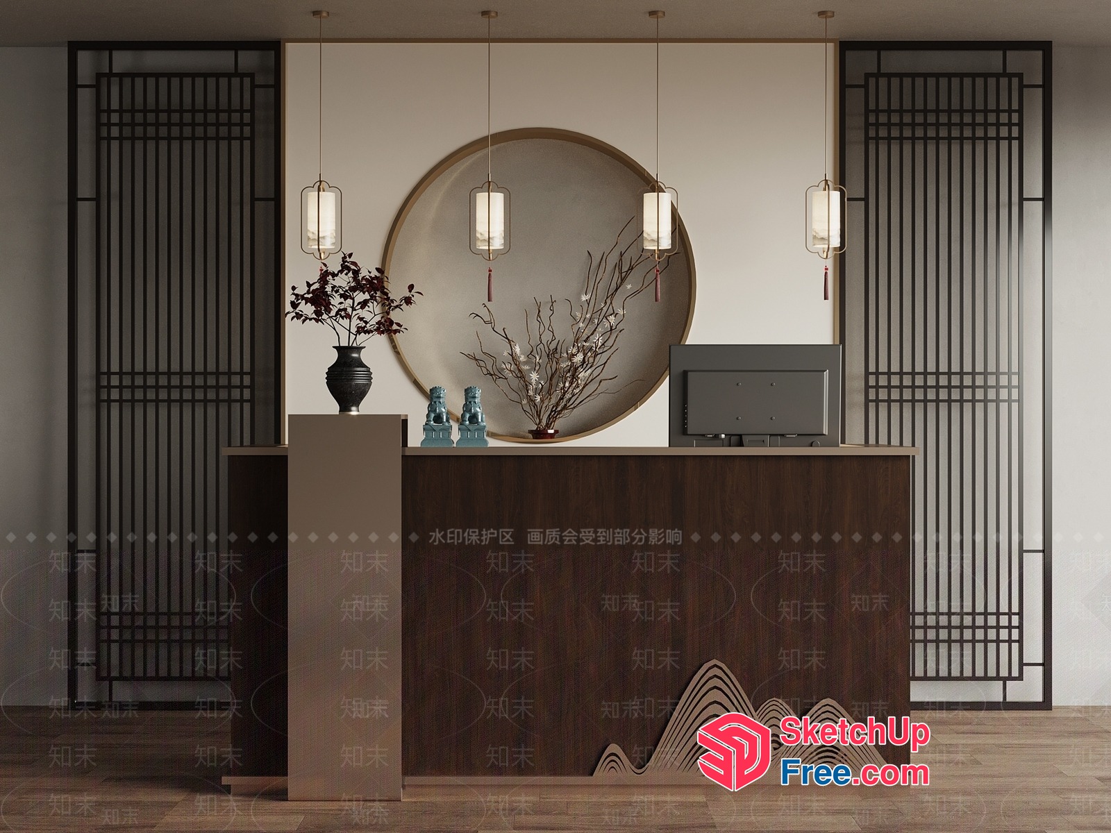 Elegant And Sophisticated Modern Japanese Interior Design 3D SketchUp File