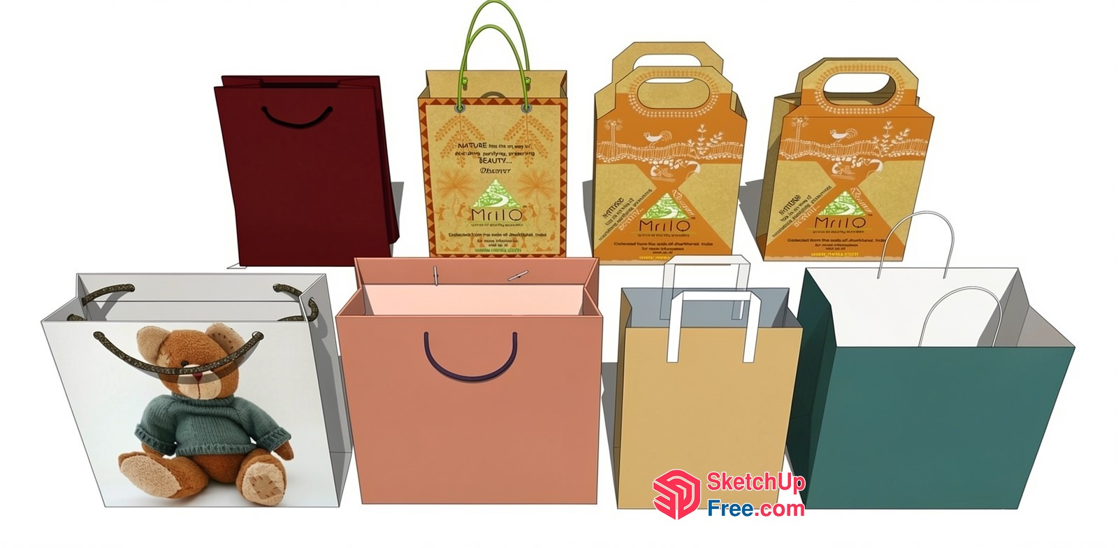 Collection Of Shopping Bags 3D SketchUp File