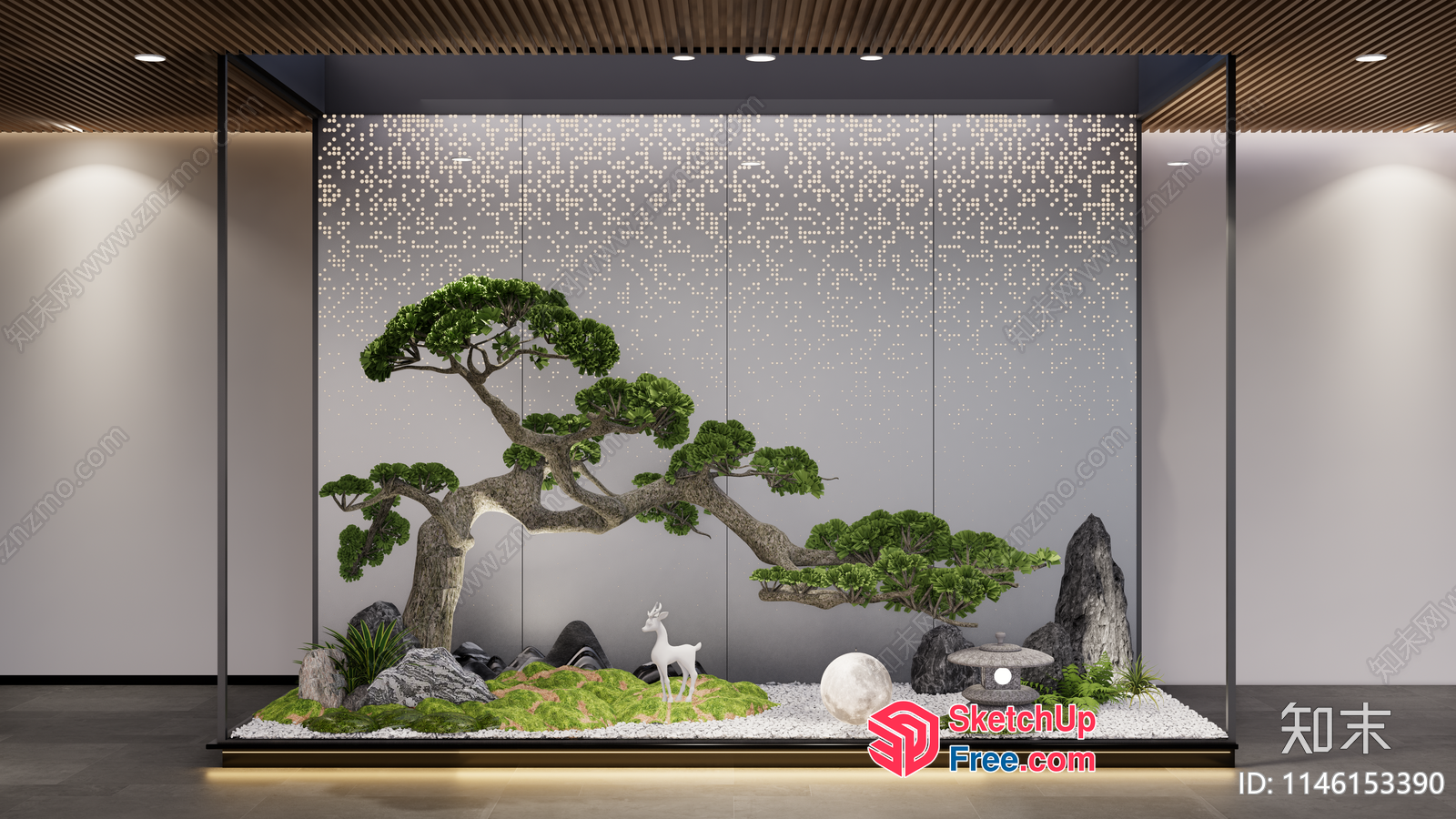 Serene Japanese Garden Display 3D SketchUp File