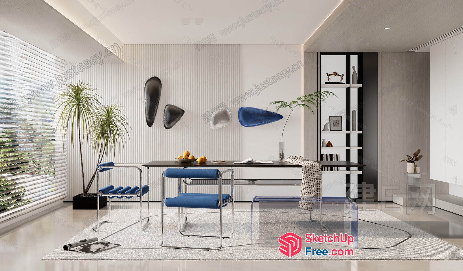 Modern Minimalist Living Room Decor 3D SketchUp File