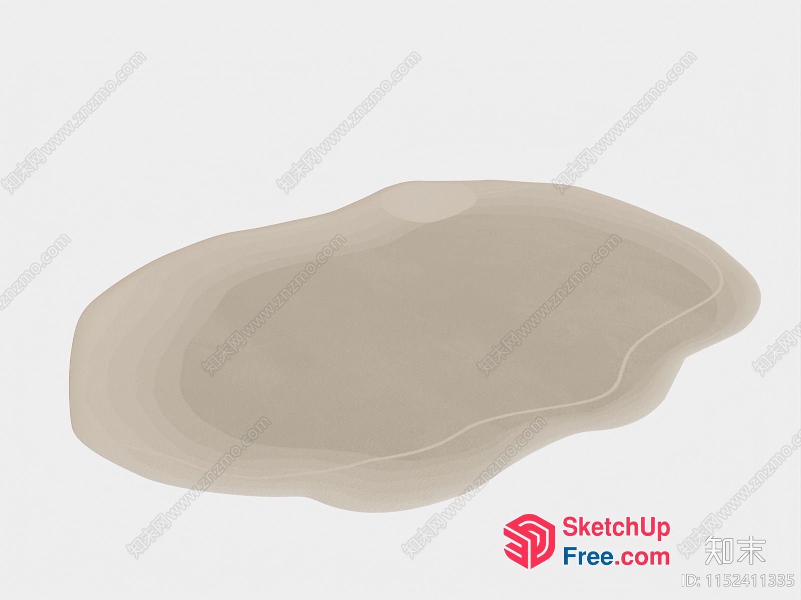 A Neutral, Abstract, Oval-Shaped Object 3D SketchUp File