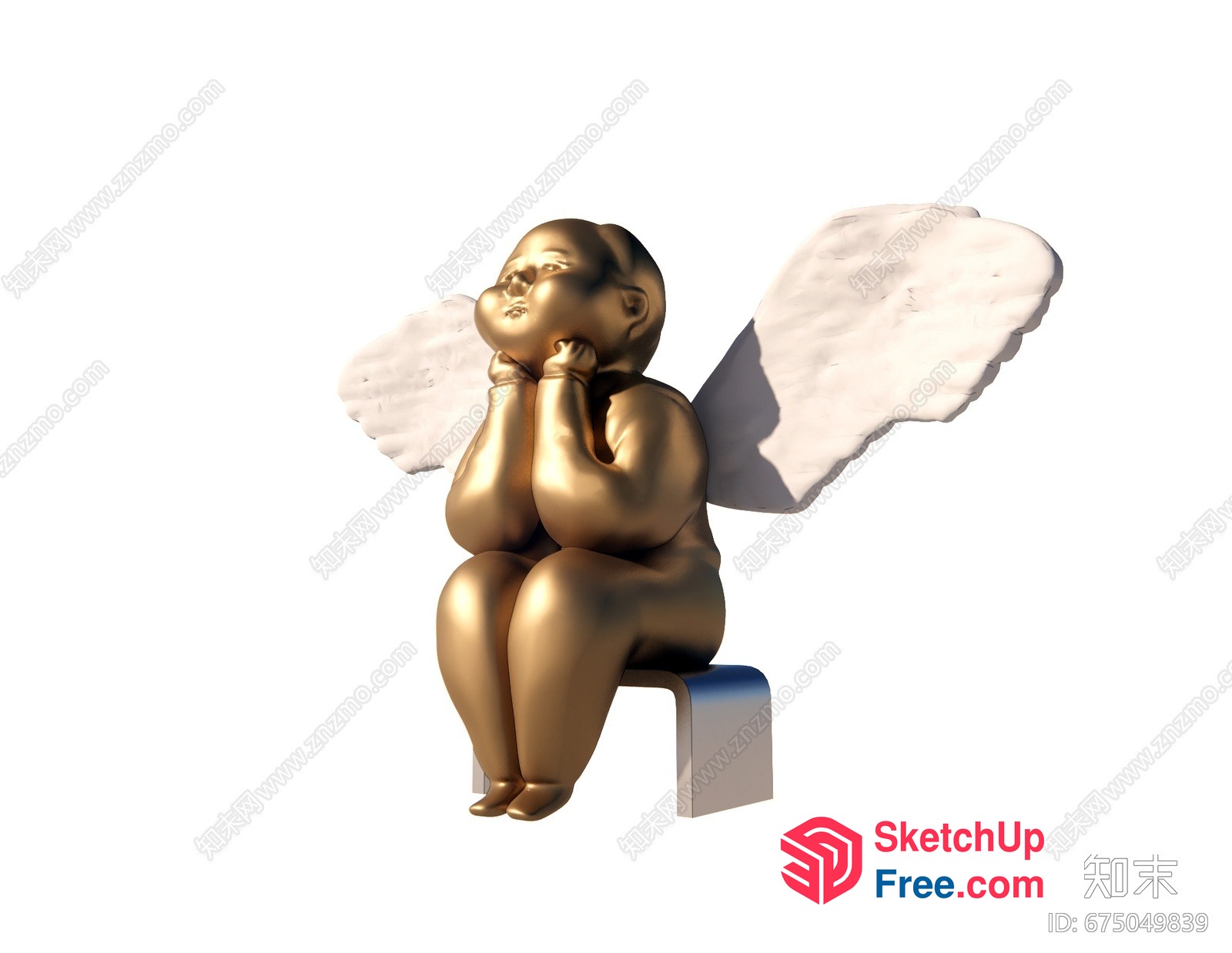 Cherub Sitting On A Bench 3D SketchUp File