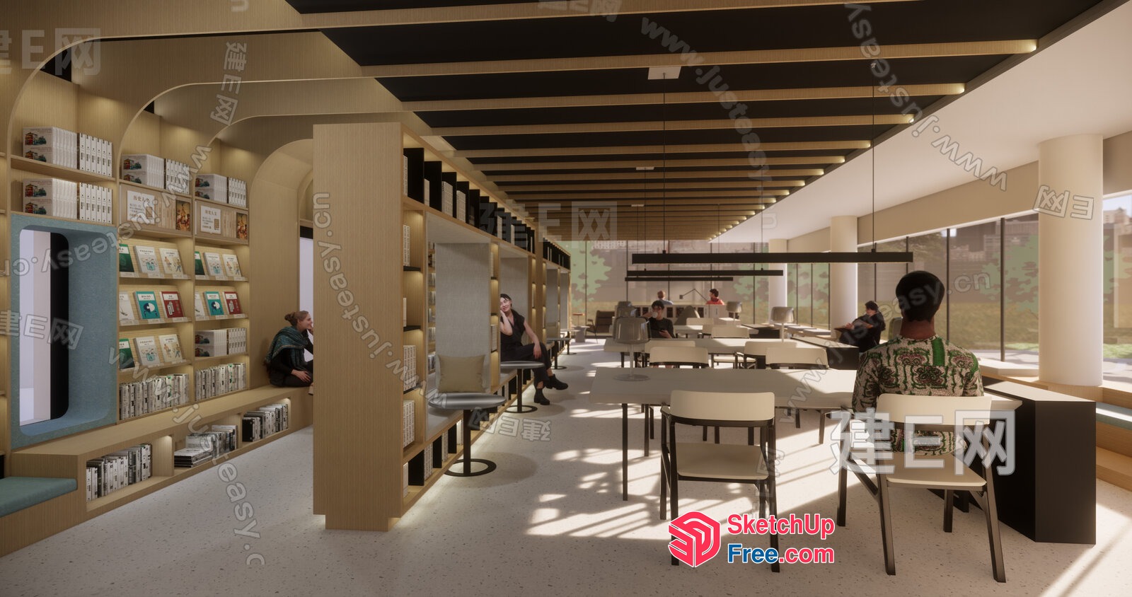 Modern Office Space With Natural Light And Comfortable Seating 3D SketchUp File