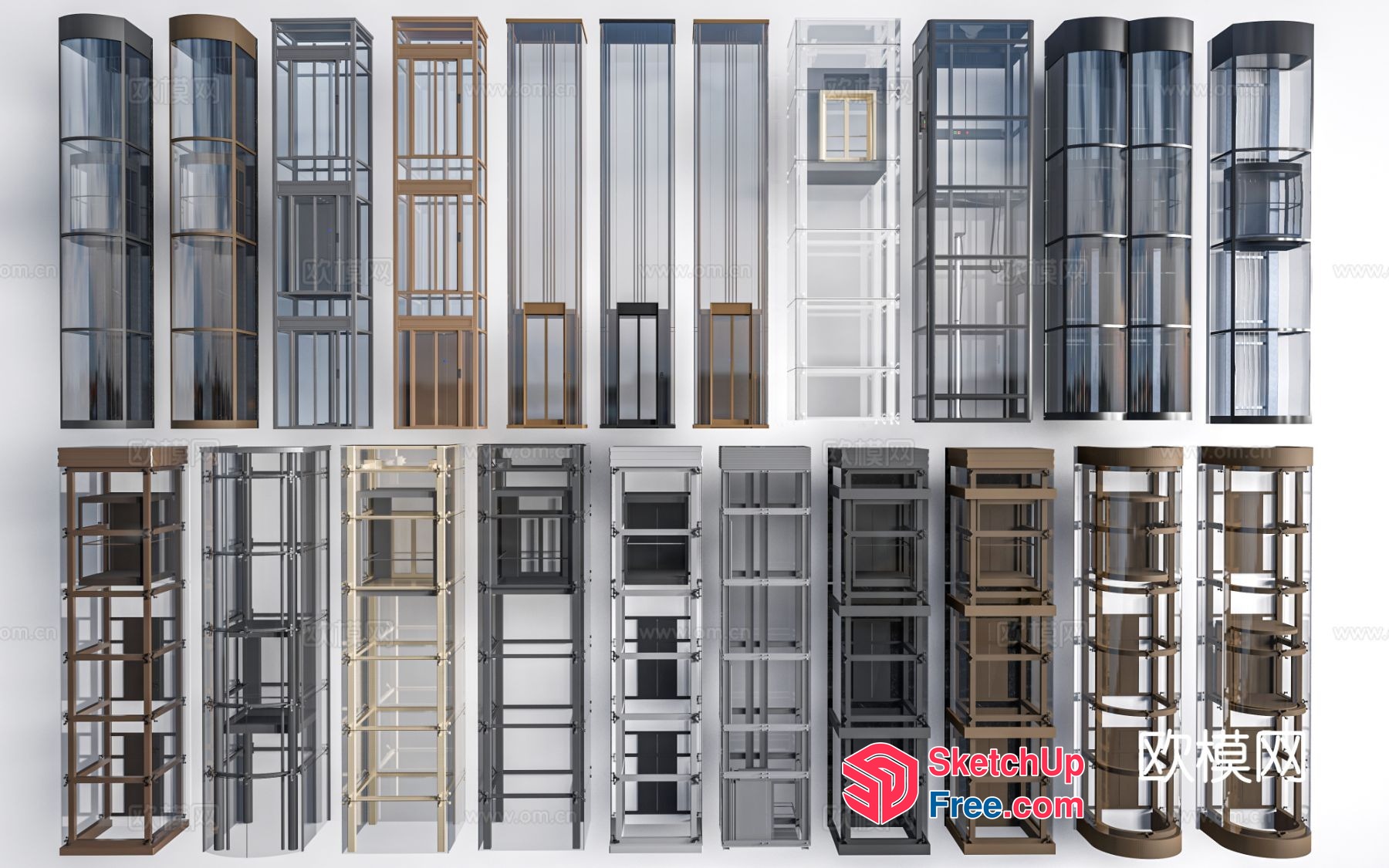 Elevator Stairs 3D SketchUp File
