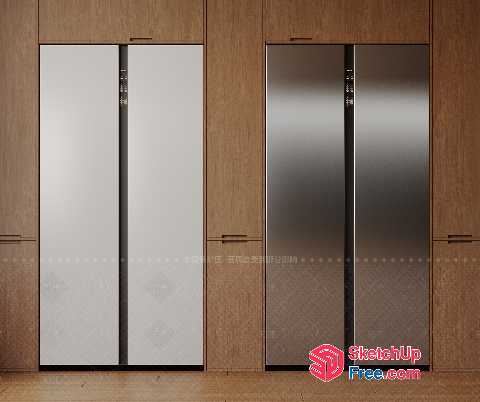 Modern Elevator Doors And Stairs 3D SketchUp File