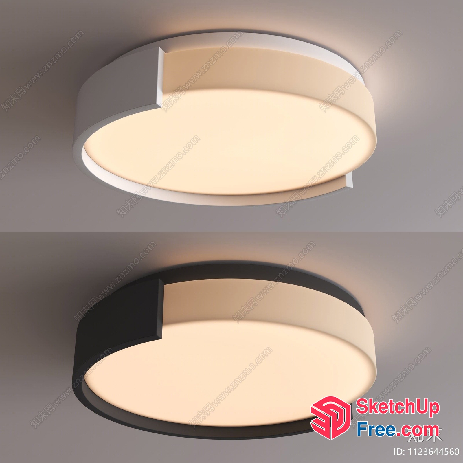 Modern Circular Ceiling Light Fixture 3D SketchUp File