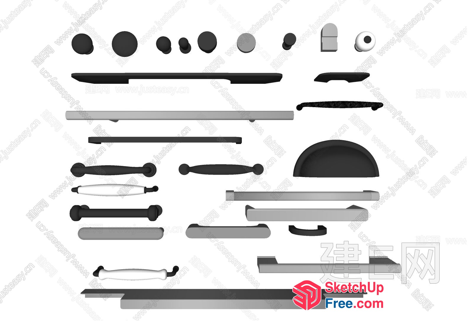 Various Door Handles And Knobs 3D SketchUp File