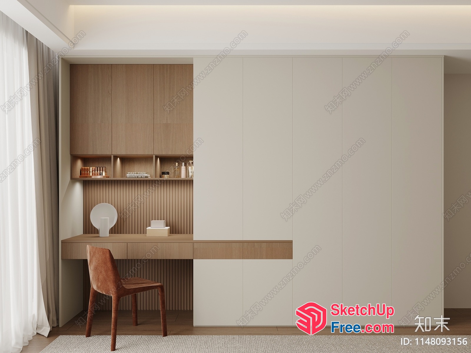 Modern Minimalist Study Room With Sleek Furniture 3D SketchUp File