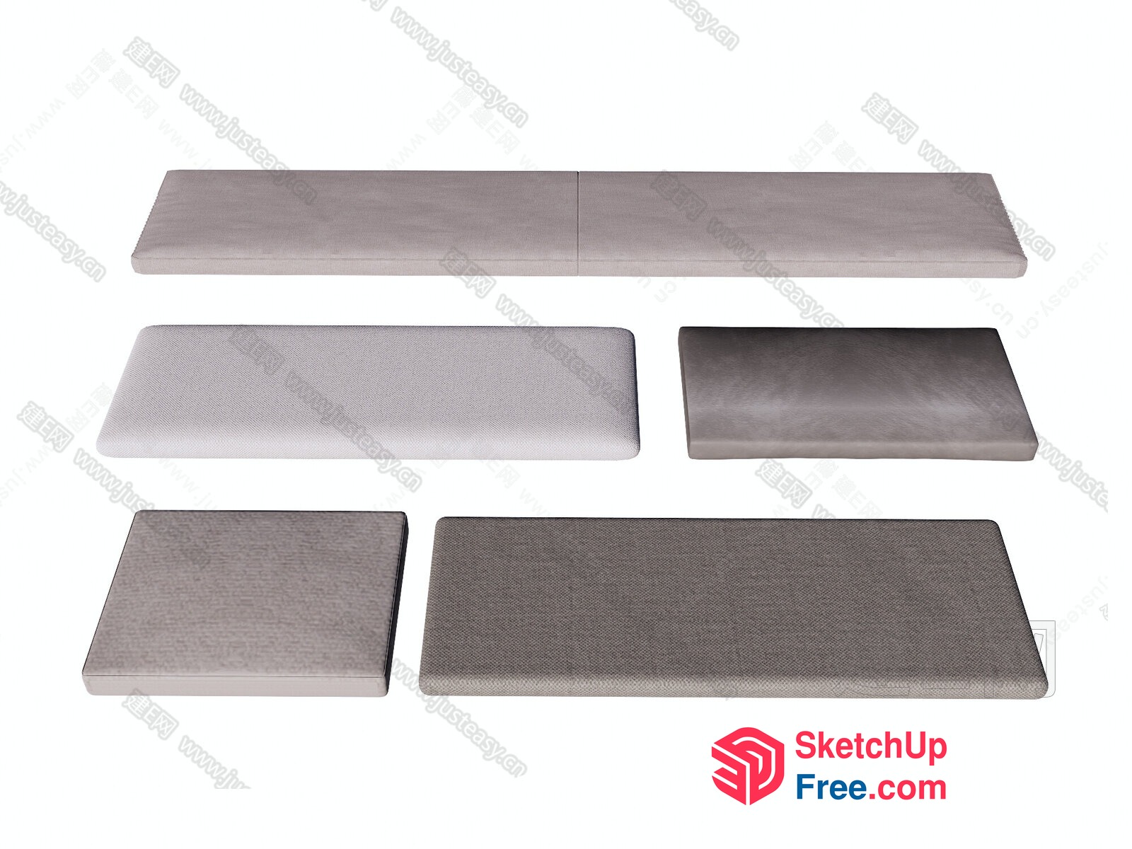 Rectangular Furniture Pieces With Textured Surfaces 3D SketchUp File
