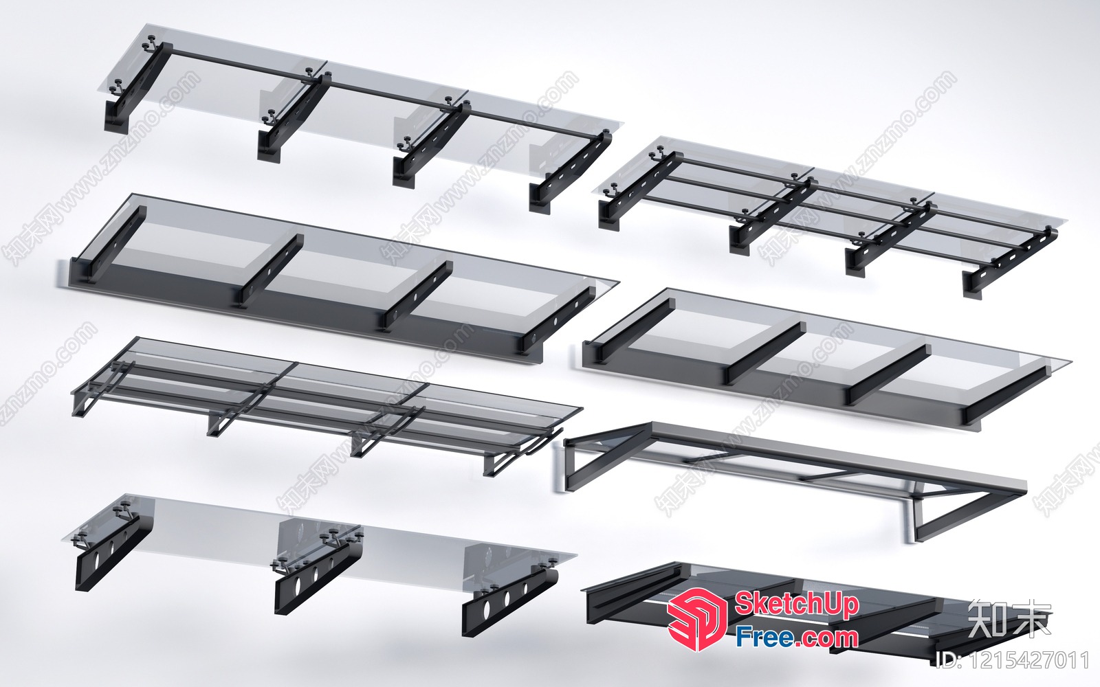 Glass Stair Railing System 3D SketchUp File
