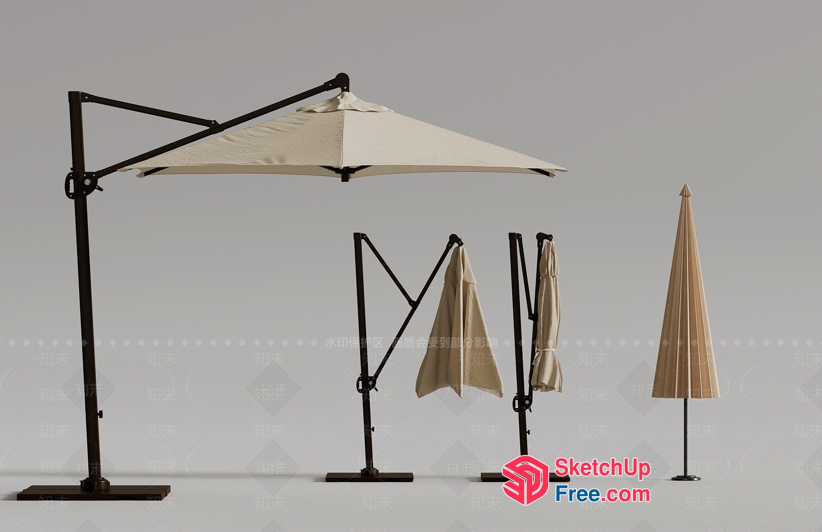 Outdoor Patio Umbrella Collection 3D SketchUp File