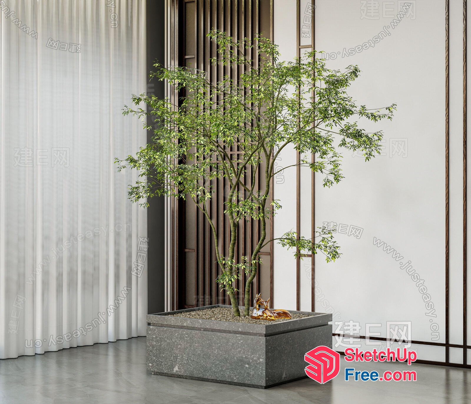 Elegant Indoor Tree Decor 3D SketchUp File