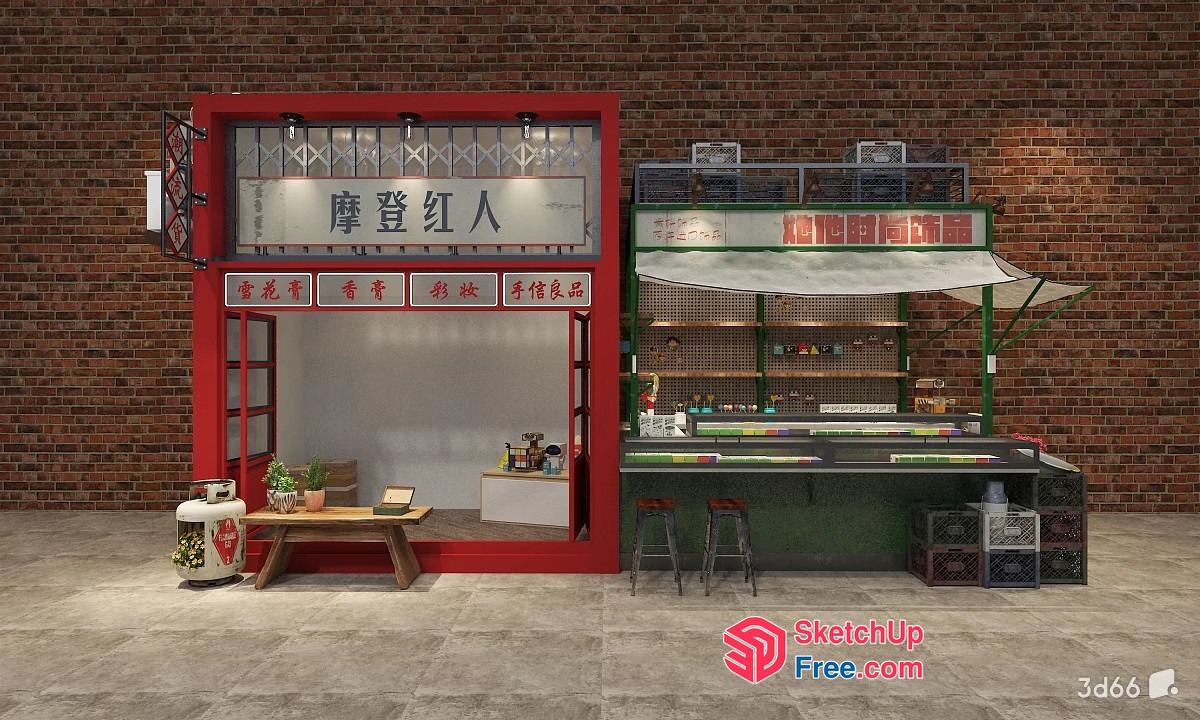 Chinese Street Food Stall 3D SketchUp File