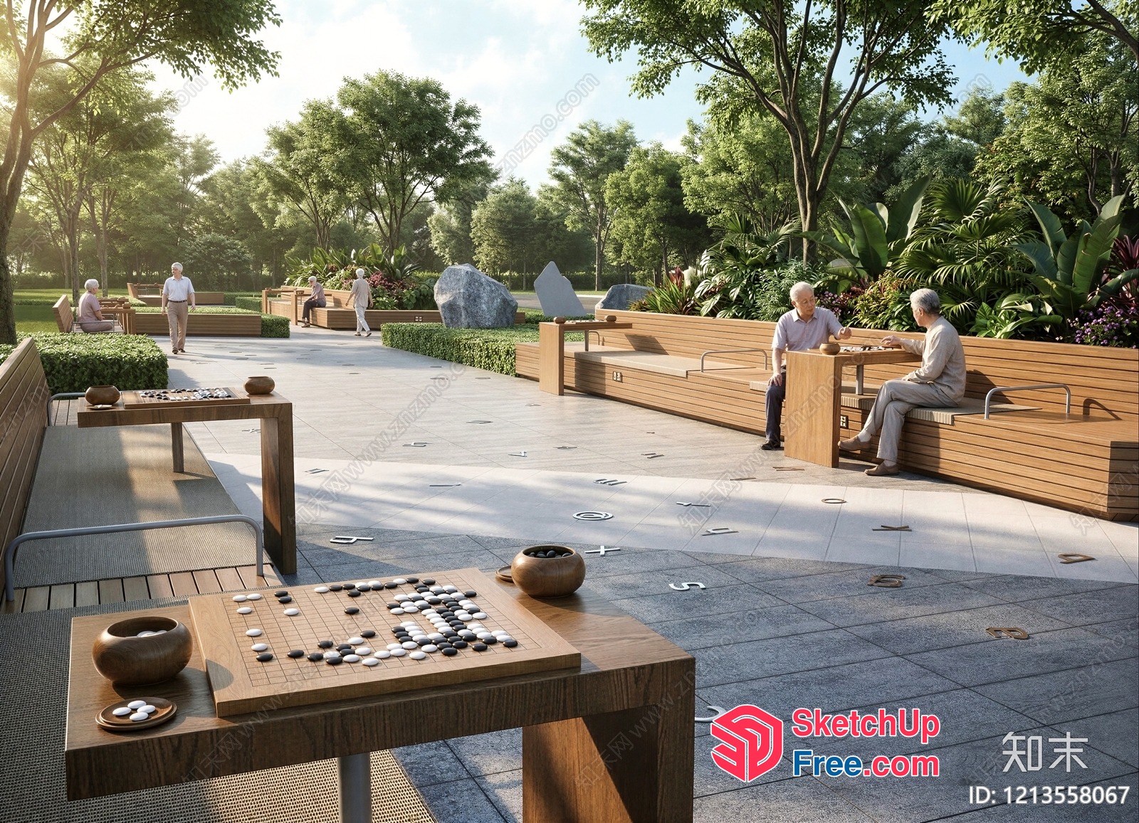 Elderly Outdoor Game Area 3D SketchUp File