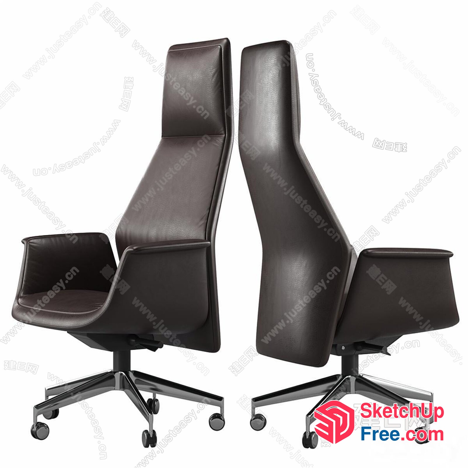 High-Backed, Sleek, Modern Office Chairs 3D SketchUp File