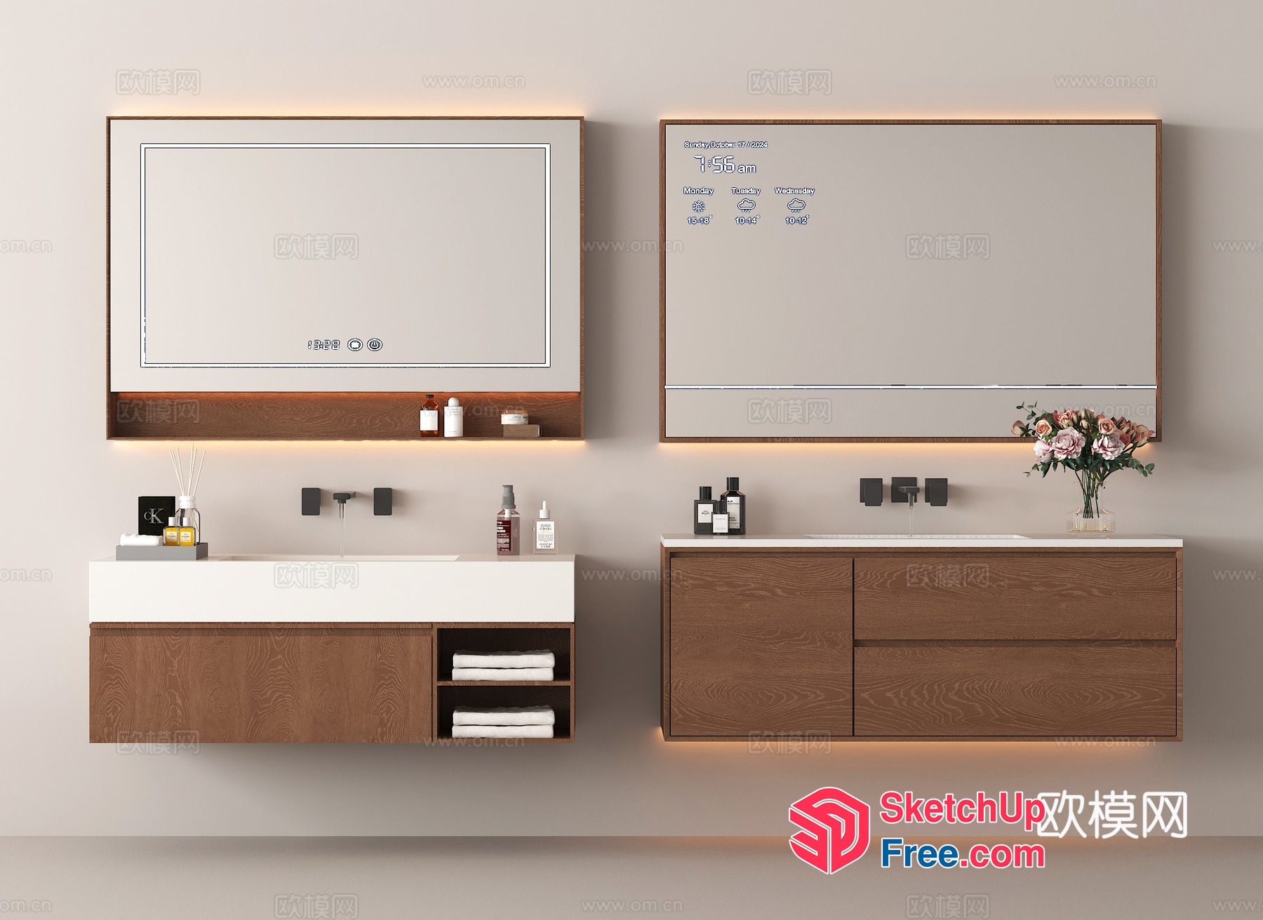 Modern Bathroom Decor With Wood Accents 3D SketchUp File