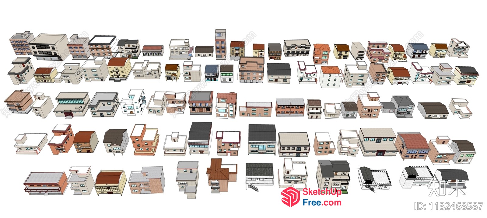 Architectural Illustrations Of Various Buildings 3D SketchUp File