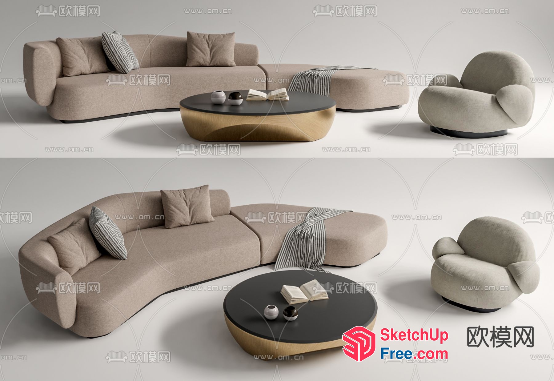 Modern Minimalist Living Room Furniture 3D SketchUp File