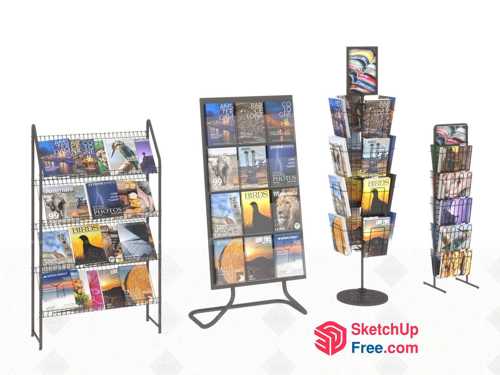 Magazine Racks With Various Animal And Nature Themes 3D SketchUp File