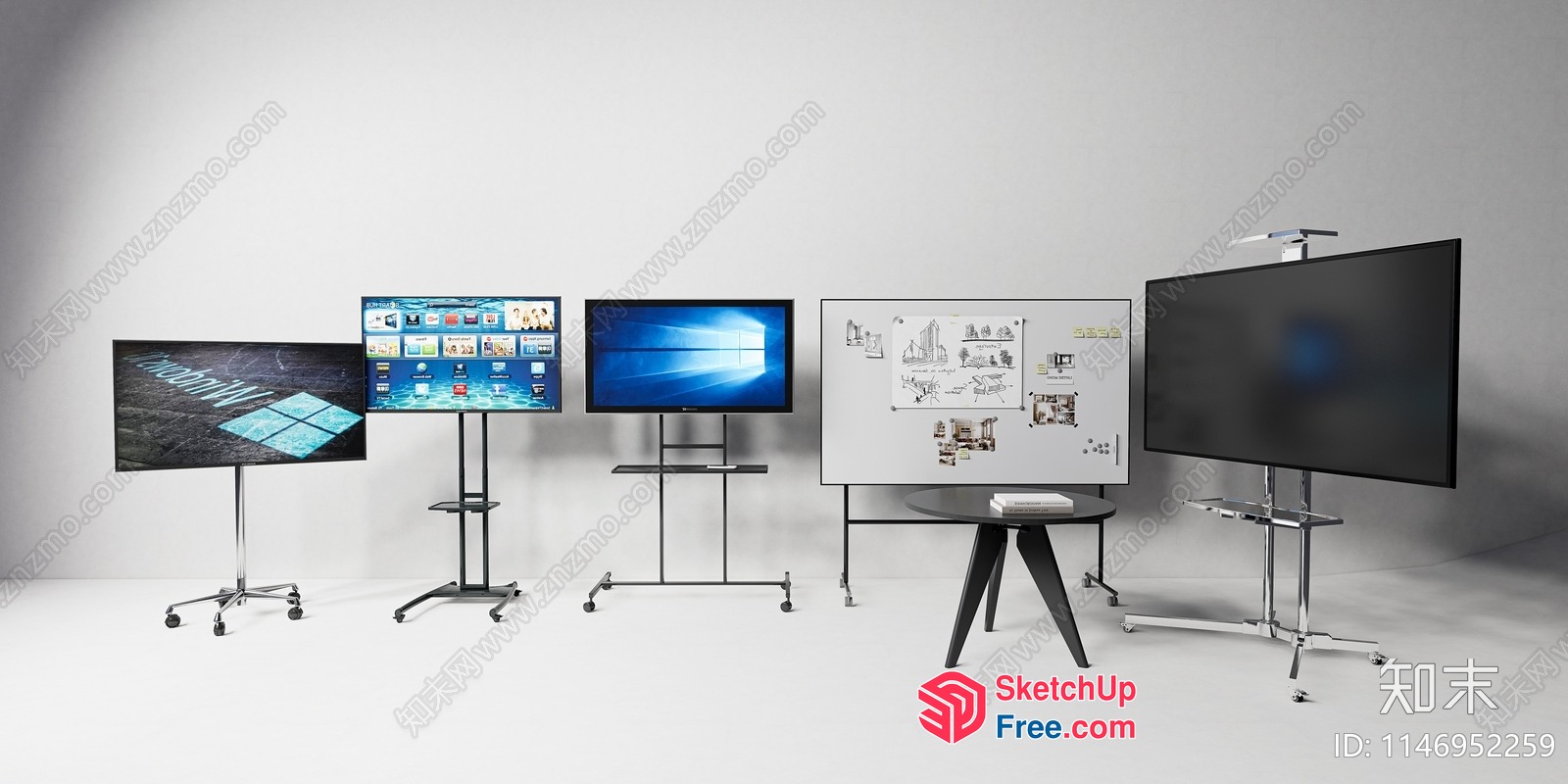 Modern Office Furniture Arrangement 3D SketchUp File