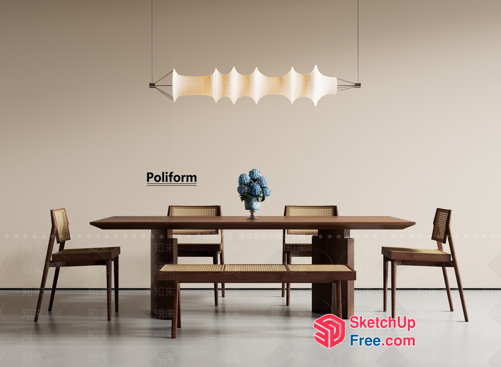 Poliform Dining Room 3D SketchUp File