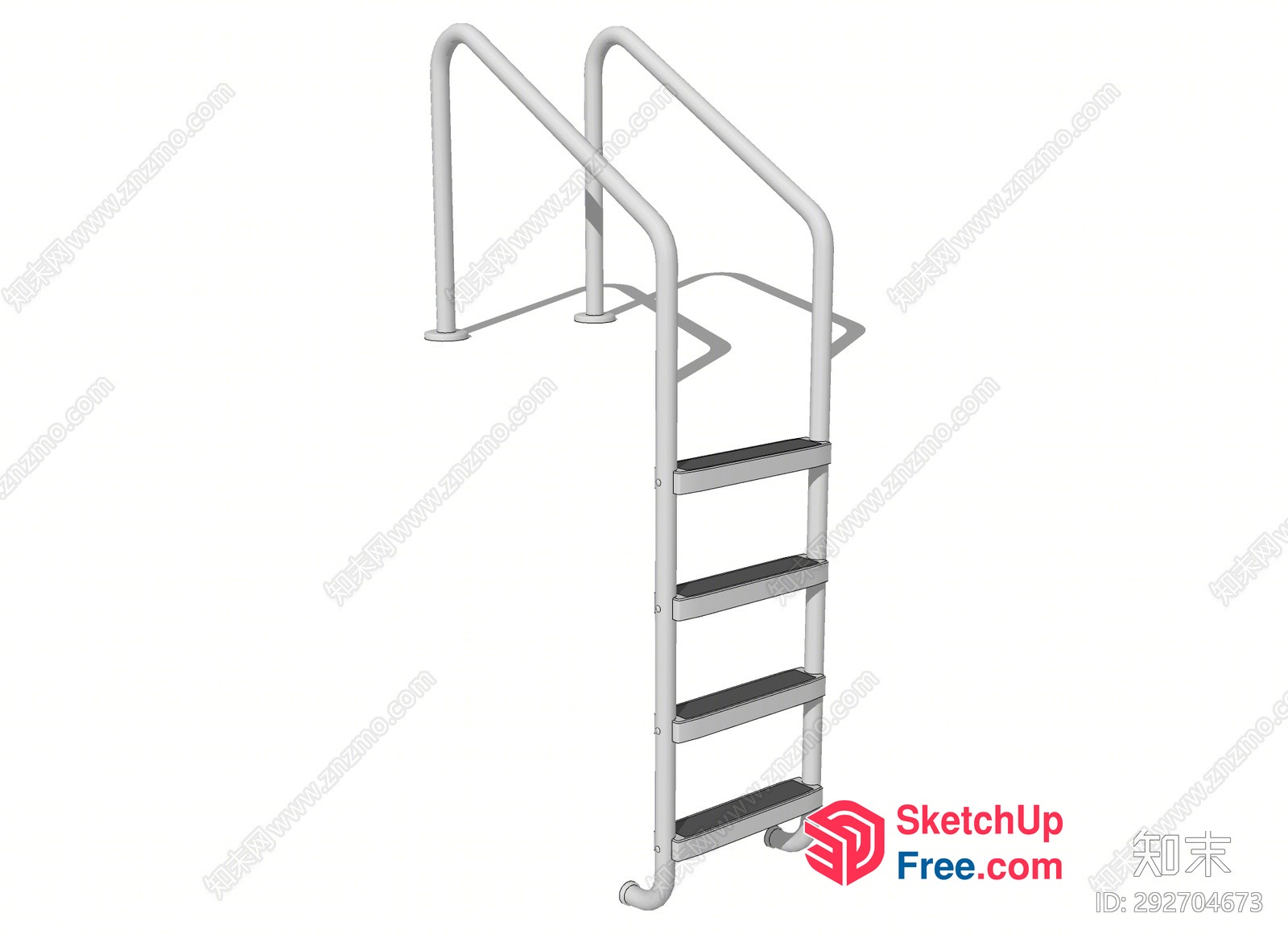 Outdoor Stairway With Railings 3D SketchUp File