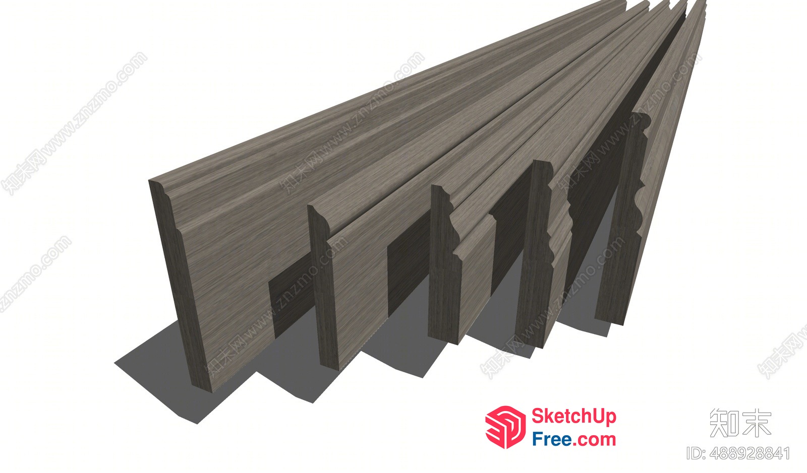 Wooden Panelled Staircase 3D SketchUp File