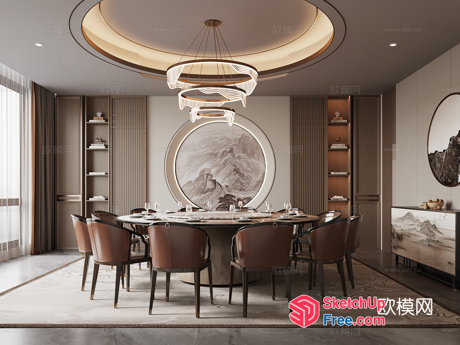 Elegant And Sophisticated Dining Room 3D SketchUp File